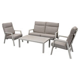 Vegas stoel bank loungeset 4 delige verstelbaar aluminium latte