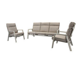 AVH-Collectie Vegas stoel bank loungeset 3 delig verstelbaar aluminium latte AVH-Collectie Vegas stoel bank loungeset 3 delig verstelbaar aluminium latte