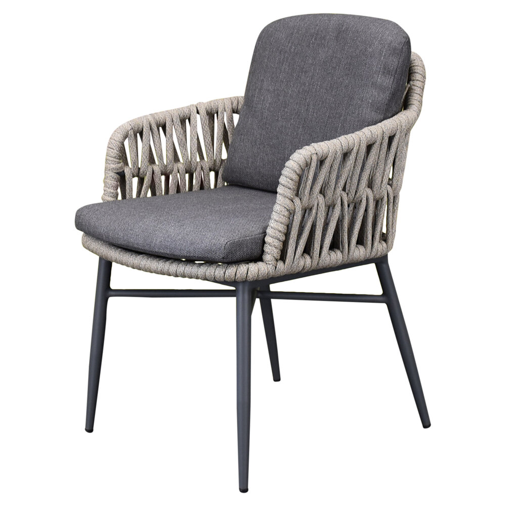 AVH-Collectie Luxor dining tuinstoel rope antraciet AVH-Collectie Luxor dining tuinstoel rope antraciet