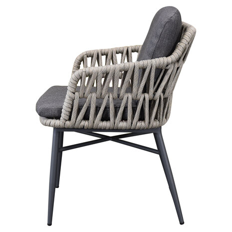 AVH-Collectie Luxor dining tuinstoel rope antraciet AVH-Collectie Luxor dining tuinstoel rope antraciet
