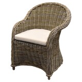 AVH-Collectie Roma dining tuinstoel naturel rotan off-white