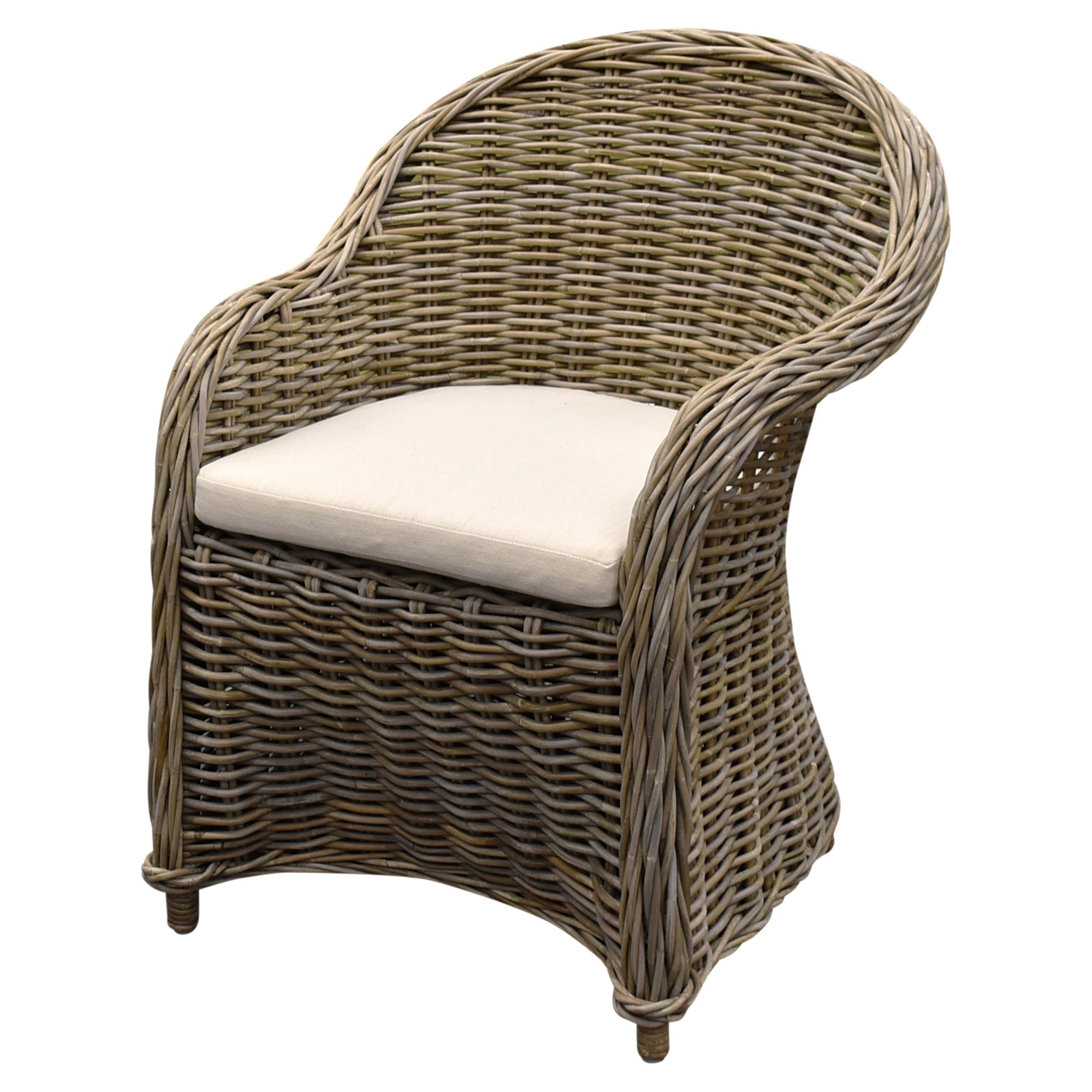 AVH-Collectie Roma dining tuinstoel naturel rotan off-white