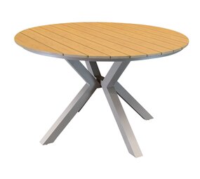 AVH-Collectie Quincy dining tuintafel latte 144xH75 cm rond polywood blad AVH-Collectie Quincy dining tuintafel latte 144xH75 cm rond polywood blad
