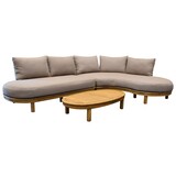 AVH-Collectie Eleganza organische hoek loungeset 3 delig hardhout AVH-Collectie Eleganza organische hoek loungeset 3 delig hardhout