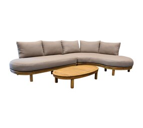 AVH-Collectie Eleganza organische hoek loungeset 3 delig hardhout AVH-Collectie Eleganza organische hoek loungeset 3 delig hardhout