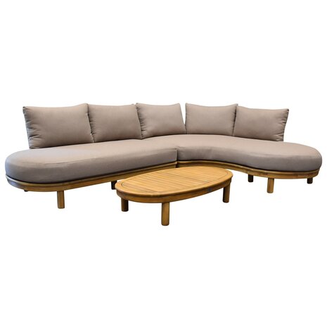 AVH-Collectie Eleganza organische hoek loungeset 3 delig hardhout AVH-Collectie Eleganza organische hoek loungeset 3 delig hardhout
