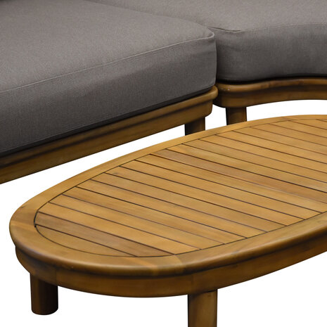AVH-Collectie Eleganza organische hoek loungeset 3 delig hardhout AVH-Collectie Eleganza organische hoek loungeset 3 delig hardhout