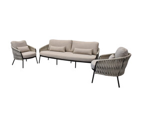 AVH-Collectie Sarenza stoel bank loungeset 3 delig zand rope terre frame AVH-Collectie Sarenza stoel bank loungeset 3 delig zand rope terre frame