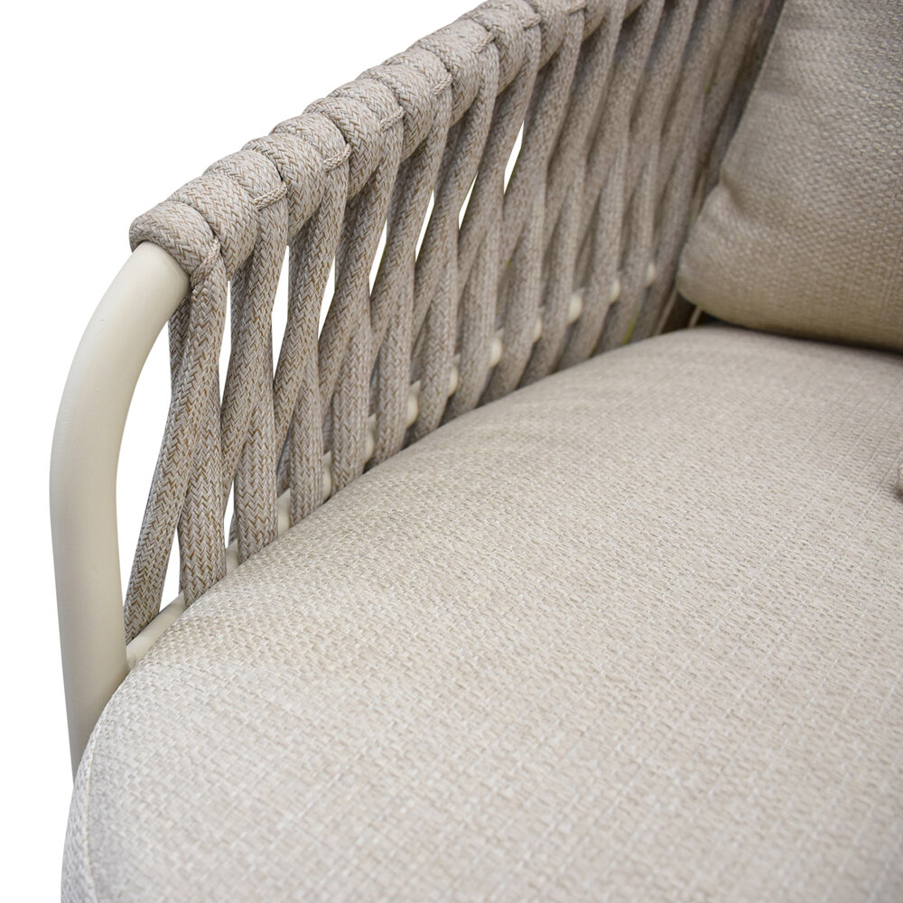 AVH-Collectie Sarenza stoel bank loungeset 3 delig zand rope latte frame AVH-Collectie Sarenza stoel bank loungeset 3 delig zand rope latte frame