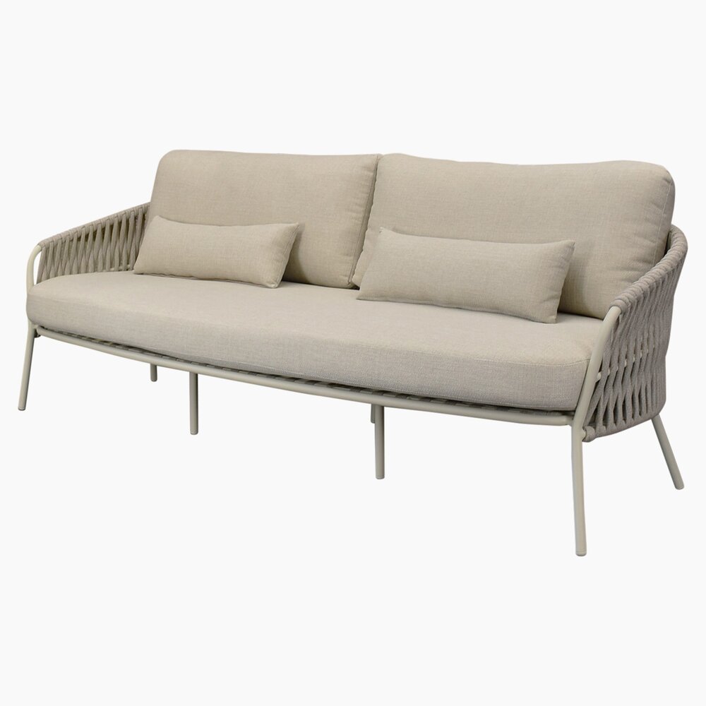 AVH-Collectie Sarenza stoel bank loungeset 3 delig zand rope latte frame AVH-Collectie Sarenza stoel bank loungeset 3 delig zand rope latte frame