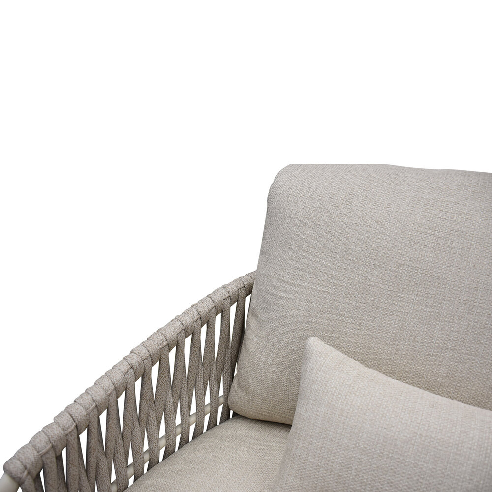 AVH-Collectie Sarenza stoel bank loungeset 3 delig zand rope latte frame AVH-Collectie Sarenza stoel bank loungeset 3 delig zand rope latte frame