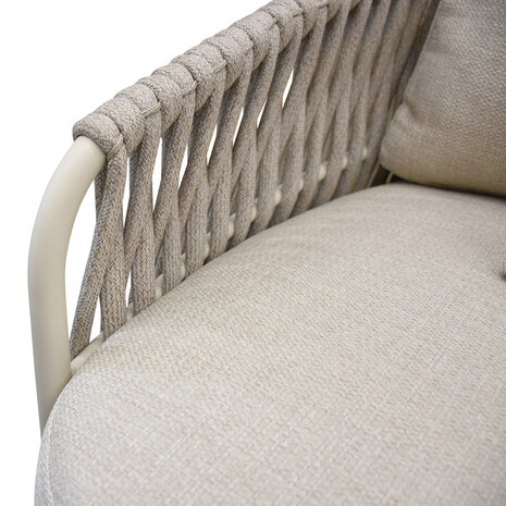 AVH-Collectie Sarenza stoel bank loungeset 5 delig zand rope latte frame