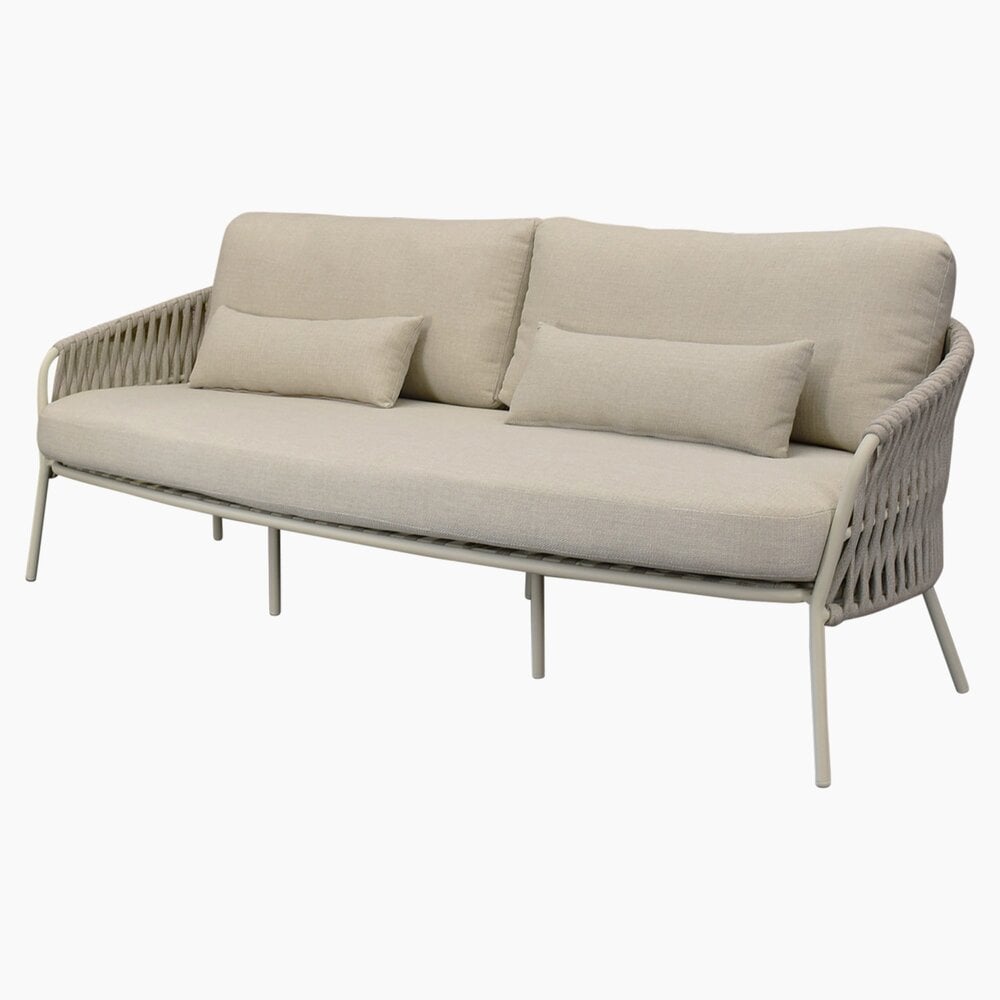 AVH-Collectie Sarenza stoel bank loungeset 5 delig zand rope latte frame