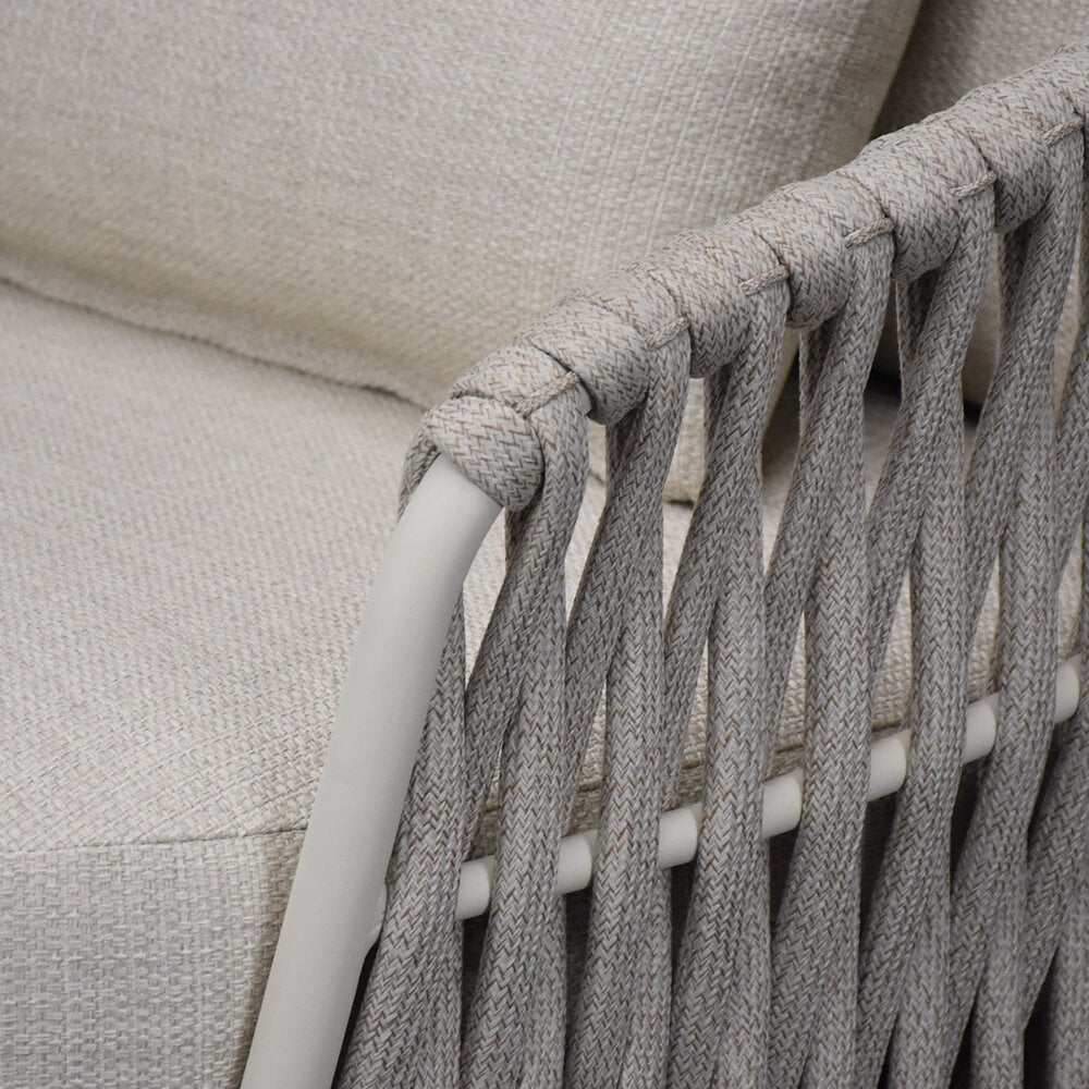 AVH-Collectie Sarenza stoel bank loungeset 5 delig zand rope latte frame