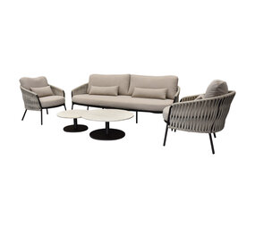 AVH-Collectie Sarenza stoel bank loungeset 5 delig zand rope terre frame AVH-Collectie Sarenza stoel bank loungeset 5 delig zand rope terre frame