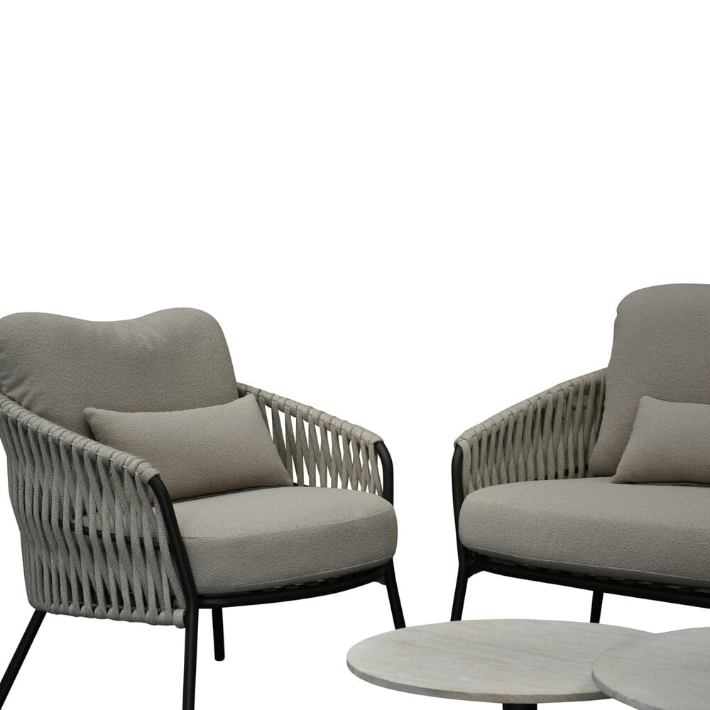 AVH-Collectie Sarenza stoel bank loungeset 5 delig zand rope terre frame AVH-Collectie Sarenza stoel bank loungeset 5 delig zand rope terre frame