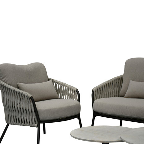 AVH-Collectie Sarenza stoel bank loungeset 5 delig zand rope terre frame AVH-Collectie Sarenza stoel bank loungeset 5 delig zand rope terre frame