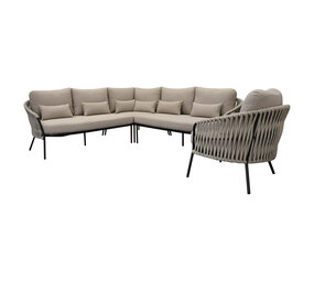 AVH-Collectie Sarenza hoek loungeset 4 delige zand rope terre frame AVH-Collectie Sarenza hoek loungeset 4 delige zand rope terre frame