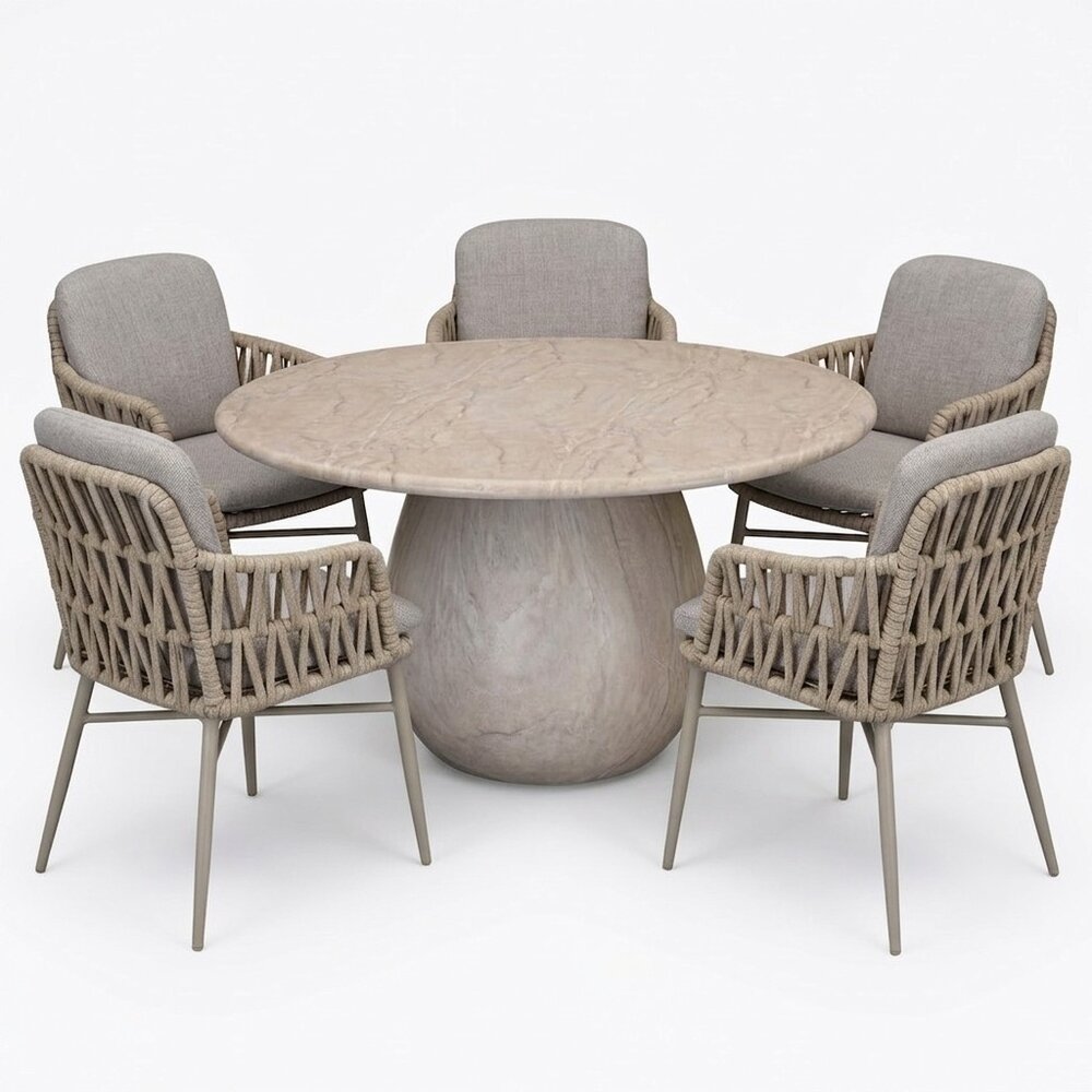 AVH-Collectie Luxor Dante dining tuinset 140xH75 cm 6 delig latte polystone marmerlook AVH-Collectie Luxor Dante dining tuinset 140xH75 cm 6 delig latte polystone marmerlook