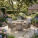 AVH-Collectie Luxor Dante dining tuinset 140xH75 cm 6 delig latte polystone marmerlook AVH-Collectie Luxor Dante dining tuinset 140xH75 cm 6 delig latte polystone marmerlook
