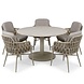 AVH-Collectie Union Luxor dining tuinset 140xH75 cm 6 delig latte polystone travertine AVH-Collectie Union Luxor dining tuinset 140xH75 cm 6 delig latte polystone travertine