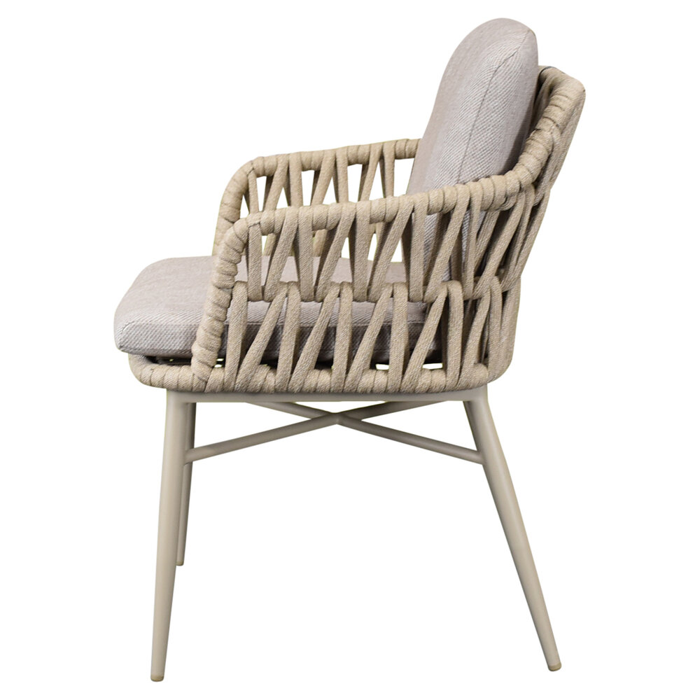 AVH-Collectie Union Luxor dining tuinset 140xH75 cm 6 delig latte polystone travertine AVH-Collectie Union Luxor dining tuinset 140xH75 cm 6 delig latte polystone travertine