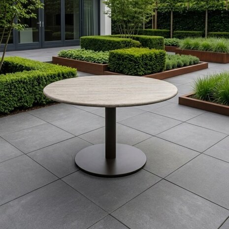 AVH-Collectie Union dining tafel 140x140x75 cm terre polystone travertine AVH-Collectie Union dining tafel 140x140x75 cm terre polystone travertine