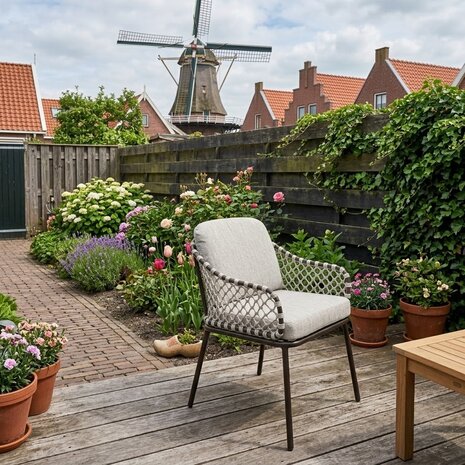 AVH-Collectie Sanoa dining tuinstoel terre frame zand rope AVH-Collectie Sanoa dining tuinstoel terre frame zand rope