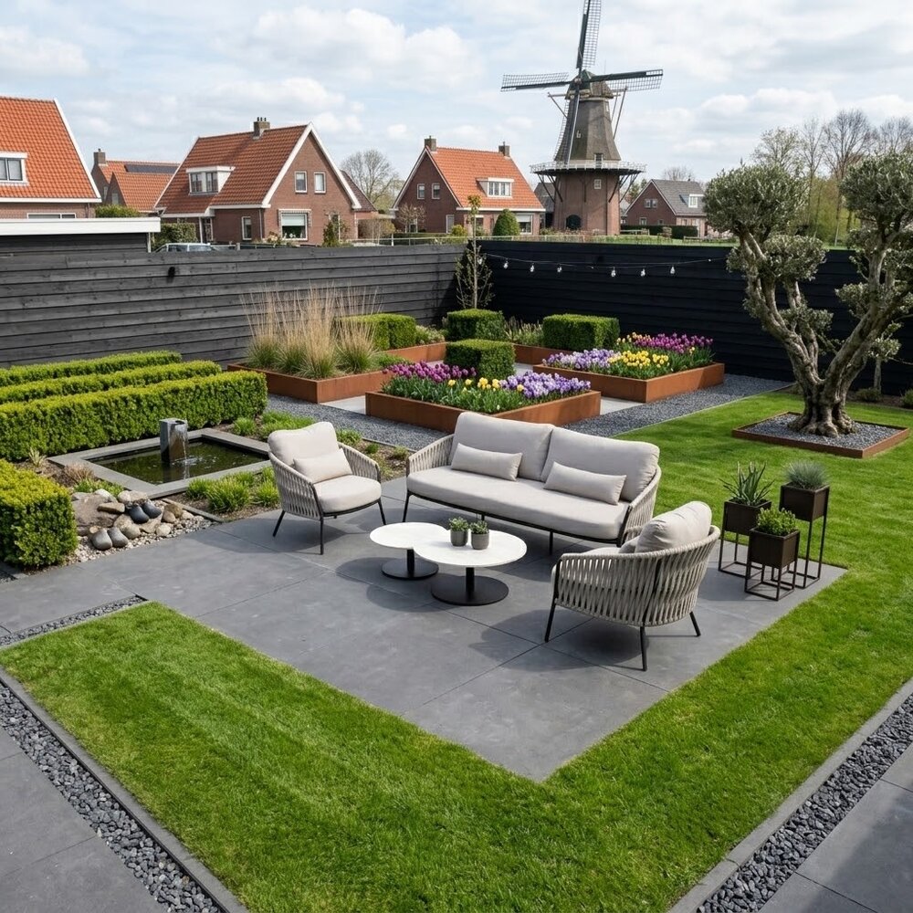 AVH-Collectie Sarenza stoel bank loungeset 5 delig zand rope terre frame AVH-Collectie Sarenza stoel bank loungeset 5 delig zand rope terre frame