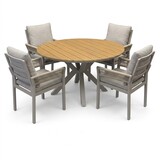 AVH-Collectie Quincy Saigon dining tuinset 120xH75 cm 5 delig latte polywood