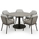 AVH-Collectie Sanoa Union dining tuinset 140xH75 cm 6 delig terre polystone travertine