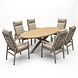 AVH-Collectie Salvador Kota dining tuinset 240x114xH75 cm 7 delig verstelbaar latte polywood