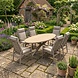 AVH-Collectie Salvador Kota dining tuinset 240x114xH75 cm 7 delig verstelbaar latte polywood