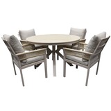 AVH-Collectie Samantha Saigon dining tuinset 120xH75 cm 5 delig latte keramiek
