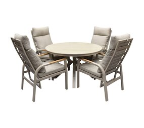 AVH-Collectie Samantha Kota dining tuinset 120xH75 cm 5 delig latte verstelbaar keramiek AVH-Collectie Samantha Kota dining tuinset 120xH75 cm 5 delig latte verstelbaar keramiek
