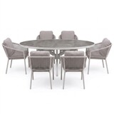 AVH-Collectie Ohio Joshua dining tuinset 241x116xH74 cm 7 delig latte keramiek AVH-Collectie Ohio Joshua dining tuinset 241x116xH74 cm 7 delig latte keramiek