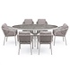 AVH-Collectie Ohio Joshua dining tuinset 241x116xH74 cm 7 delig latte keramiek