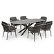 AVH-Collectie San Francisco Luxor dining tuinset 240x100xH76 cm 7 delig antraciet keramiek AVH-Collectie San Francisco Luxor dining tuinset 240x100xH76 cm 7 delig antraciet keramiek