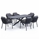 AVH-Collectie Sayanora Joshua dining tuinset 7 delig 240x110xH74 cm antraciet keramiek