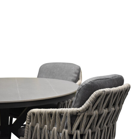 AVH-Collectie Samantha Luxor dining tuinset 120xH75 cm rond 5 delig antraciet keramiek AVH-Collectie Samantha Luxor dining tuinset 120xH75 cm rond 5 delig antraciet keramiek