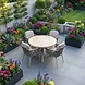 AVH-Collectie Samantha Luxor dining tuinset 120xH75 cm 5 delig latte keramiek