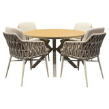 AVH-Collectie Quincy Luxor dining tuinset 120xH75 cm 5 delig latte polywood AVH-Collectie Quincy Luxor dining tuinset 120xH75 cm 5 delig latte polywood