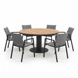 AVH-Collectie Palazzo Nancy dining tuinset 160xH75 cm 7 delig antraciet teak AVH-Collectie Palazzo Nancy dining tuinset 160xH75 cm 7 delig antraciet teak