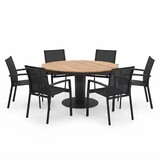 AVH-Collectie Palazzo Malaga dining tuinset 160xH75 cm 7 delig antraciet teak AVH-Collectie Palazzo Malaga dining tuinset 160xH75 cm 7 delig antraciet teak