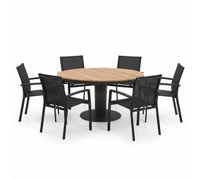 AVH-Collectie Palazzo Malaga dining tuinset 160xH75 cm 7 delig antraciet teak AVH-Collectie Palazzo Malaga dining tuinset 160xH75 cm 7 delig antraciet teak