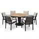 AVH-Collectie Palazzo Lola dining tuinset 160xH75 cm 7 delig antraciet teak