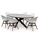 AVH-Collectie Salvador Karlstad dining tuinset 220x115xH75 cm 7 delig antraciet wit polywood