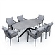 AVH-Collectie Puccini Fleur dining tuinset 220x120xH75 cm 7 delig antraciet keramiek AVH-Collectie Puccini Fleur dining tuinset 220x120xH75 cm 7 delig antraciet keramiek