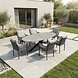 AVH-Collectie Puccini Fleur dining tuinset 220x120xH75 cm 7 delig antraciet keramiek AVH-Collectie Puccini Fleur dining tuinset 220x120xH75 cm 7 delig antraciet keramiek
