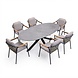 AVH-Collectie Puccini Nova dining tuinset 220x120xH75 cm 7 delig antraciet keramiek AVH-Collectie Puccini Nova dining tuinset 220x120xH75 cm 7 delig antraciet keramiek